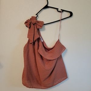 NWT Beautiful Rust colored top. One off the shoulder. Size L.
